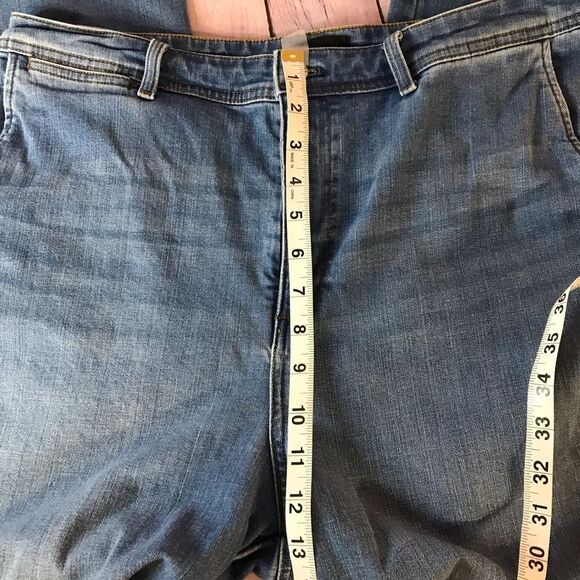 Talbots Classic Light Blue Wide Leg Denim Trouser Jeans High Rise Minimalist 8 - Picture 7 of 14